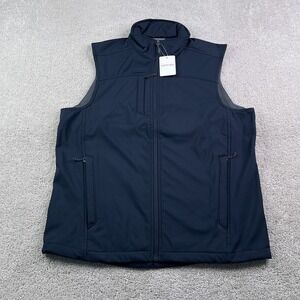 NEW Trimark Vest Mens Medium Blue Stinson Softshell Fleece Lined Full Zip NWT